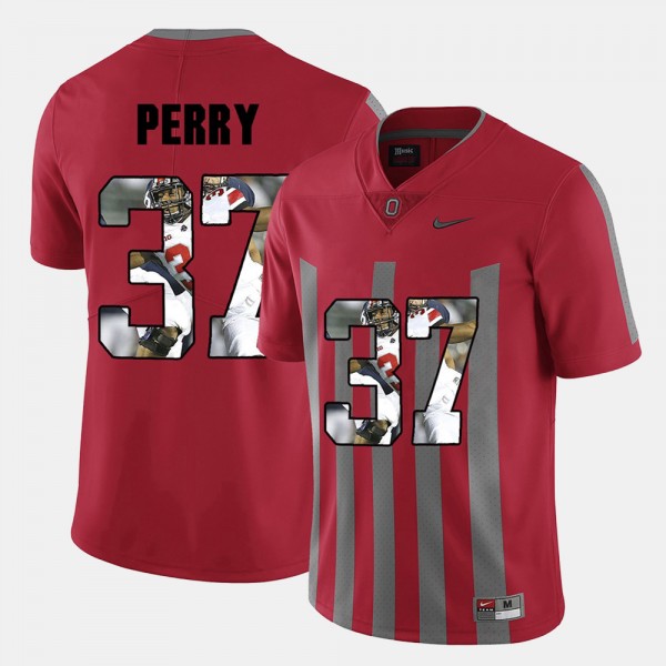 Ohio State Buckeyes Joshua Perry Men's #37 Red Pictorial Fashion College Football Jersey 2404DMPX5